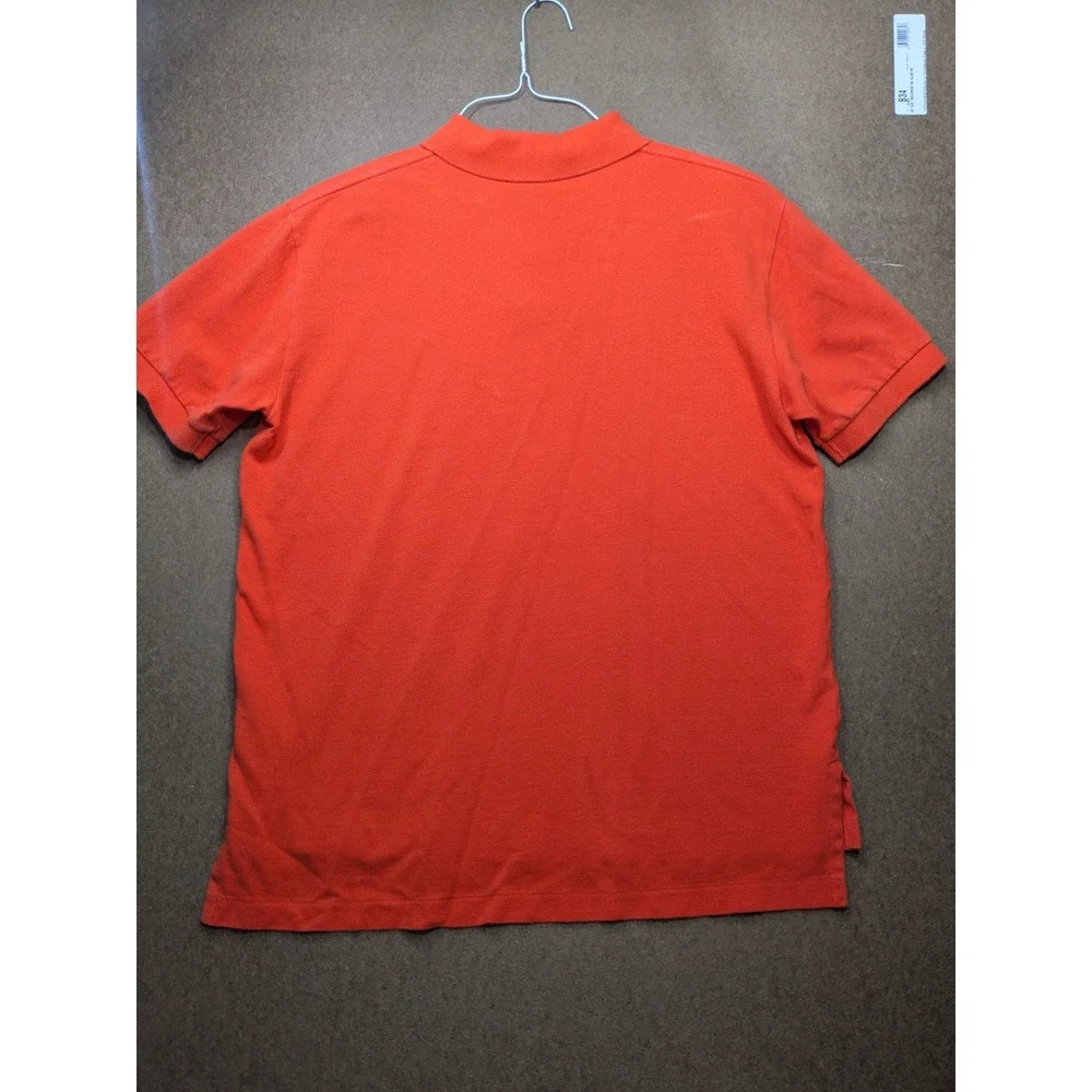 Polo Ralph Lauren Mens Large Orange Cotton Short Sleeve Pony Logo Polo Shirt